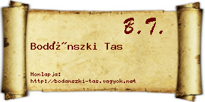 Bodánszki Tas névjegykártya